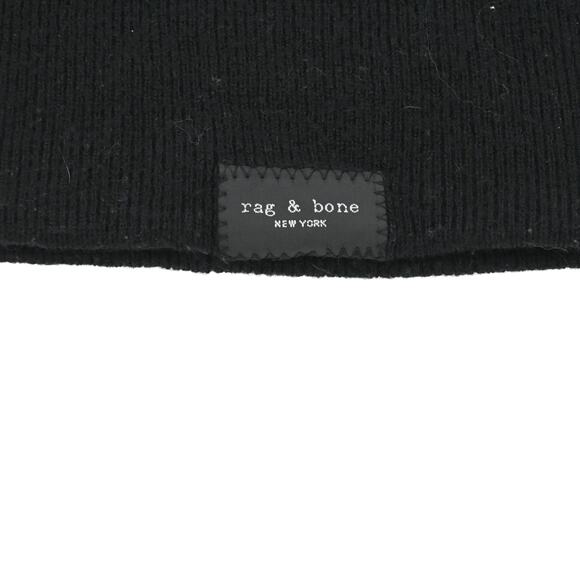 Rag & Bone Addison Striped Gray Black Knit Wool Blend Beanie